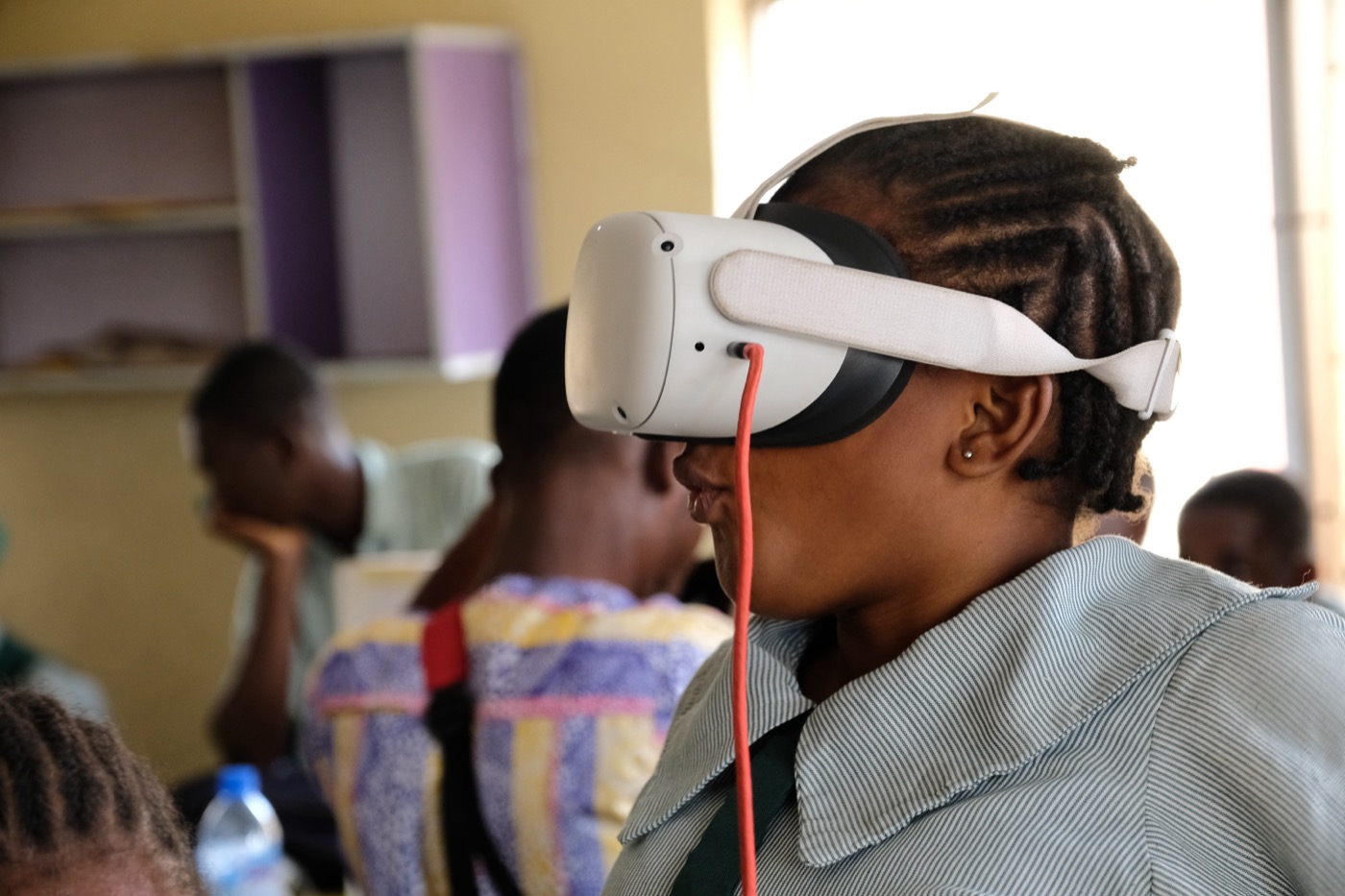 Student experiencing VR at VHCI Lab